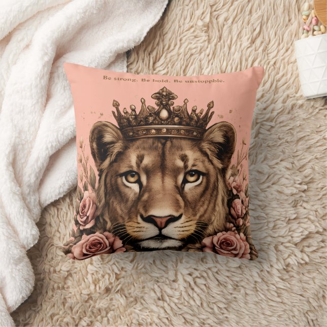 Crowned Lioness Empowerment  Cushion (Blanket)