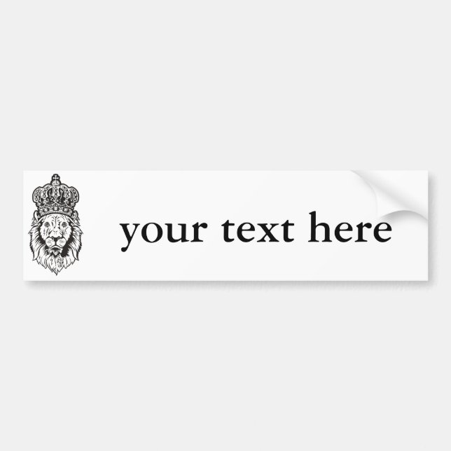 Crowned Lion's Head Bumper Sticker (Front)