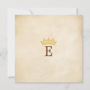 Crowned Monogram Personalised fairytale Parchment Invitation