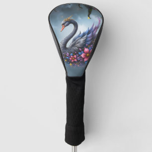 Crowned Moon Swan – Guardian of the Silent Lake. Golf Head Cover