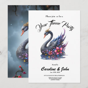 Crowned Moon Swan – Guardian of the Silent Lake.  Invitation
