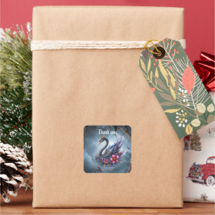 Crowned Moon Swan – Guardian of the Silent Lake. Square Sticker