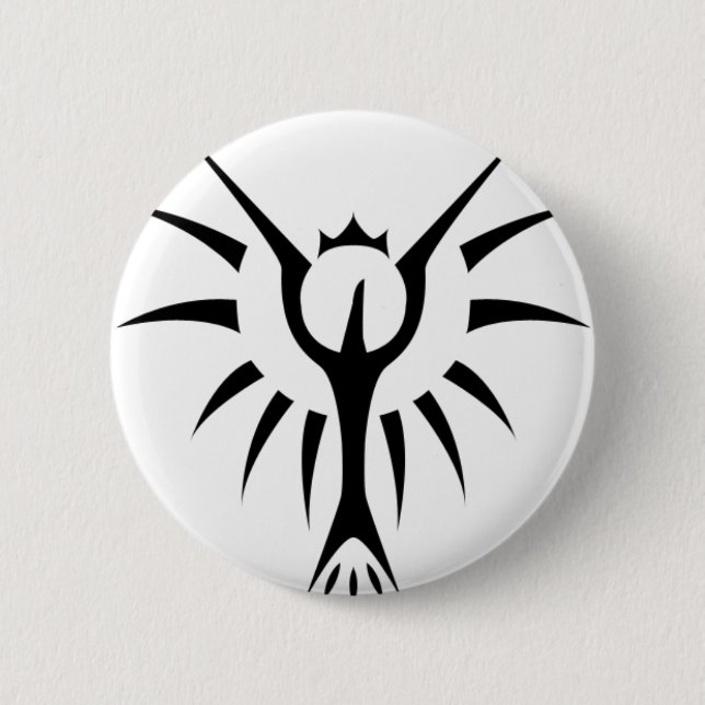 Crowned Phoenix 6 Cm Round Badge (Front)