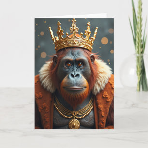 Crowned Primate Birthday Card