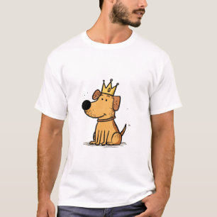 Crowned Pup – Cute Cartoon Dog King T-Shirt