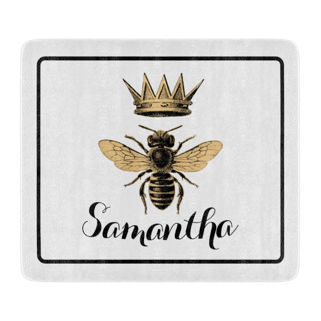 Crowned Queen Bee Cutting Board (Front)