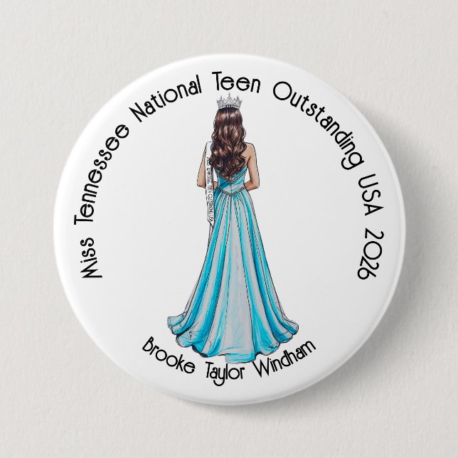 Crowned Queen Custom Pageant Button (Front)
