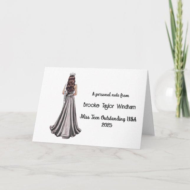 Crowned Queen Pageant Stationery Note Cards (Front)