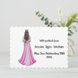 Crowned Queens Custom Pageant Thank You Card