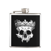 Crowned Skeleton Head on a Flask