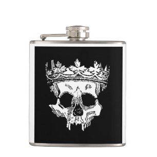 Crowned Skeleton Head on a Flask
