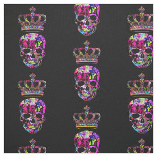 Crowned skull fabric