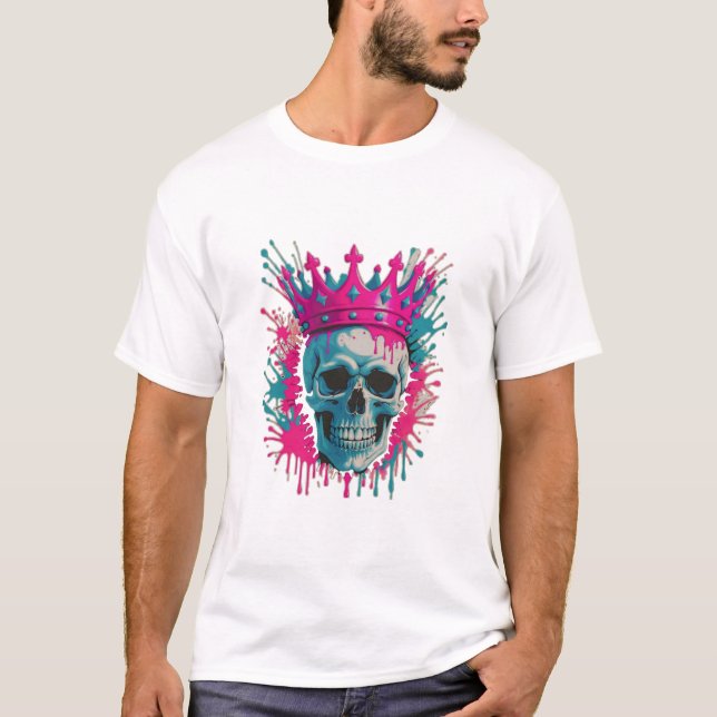 Crowned Skull Splash  T-Shirt (Front)