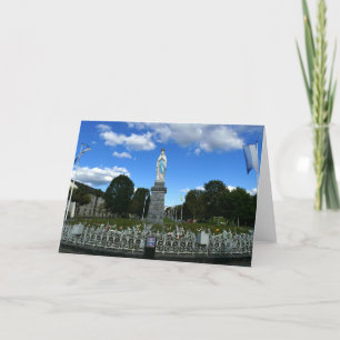 Crowned Statue of Our Lady of Lourdes, France -  Card