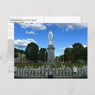 Crowned Statue of Our Lady of Lourdes, France -  Postcard