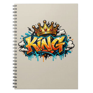 Crowned Street King Graffiti Notebook