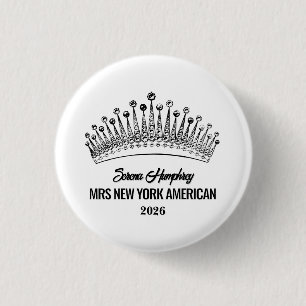 Crowning Moments Pageant Button Pin - Dark Text