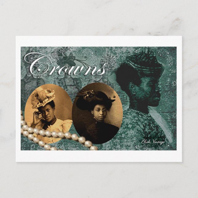 Crowns Blak Vintage postcard (Front)