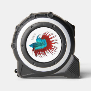 Crowntail betta fish cartoon illustration 1