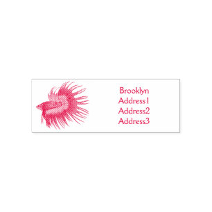 Crowntail betta fish cartoon illustration self-inking stamp