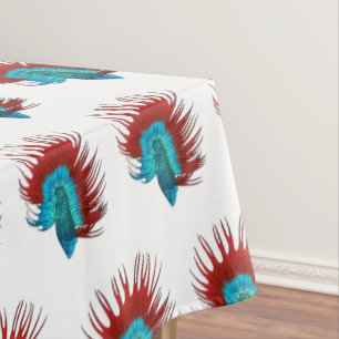 Crowntail betta fish cartoon illustration tablecloth