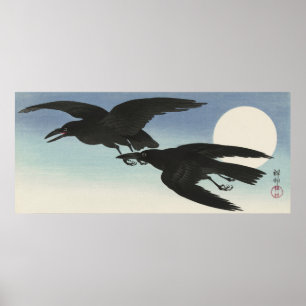 Crows at Full Moon by Ohara Koson (1925–1936) Poster