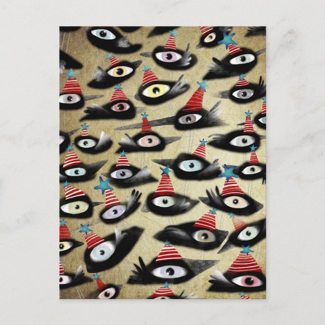 Crows beautiful winter party postcard (Front)