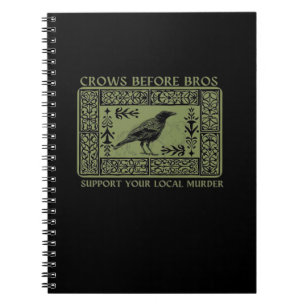 Crows Before Bros - Whimsigoth Fantasy Illustratio Notebook