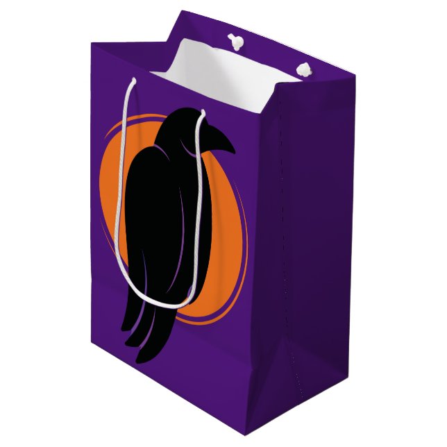 Crows, Blackbirds - The Raven Bird Medium Gift Bag (Front Angled)