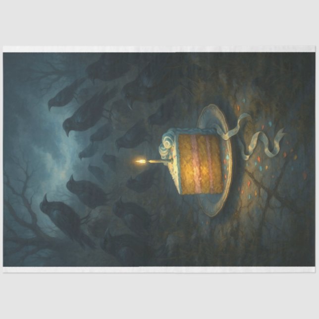 Crows & Cake Decoupage Paper – Gothic (Front)