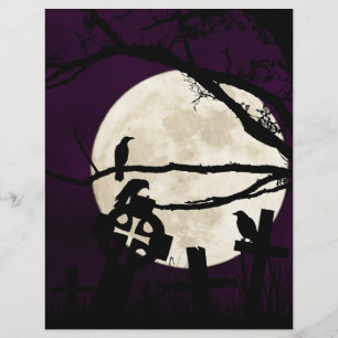 Crows & Crosses Halloween Scrapbook Paper