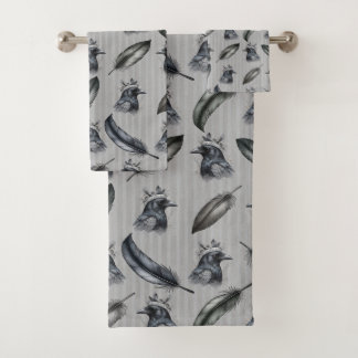 Crows Crows Raben Federn towel