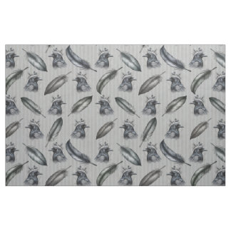 Crows Crows raven patterns with feathers Fabric