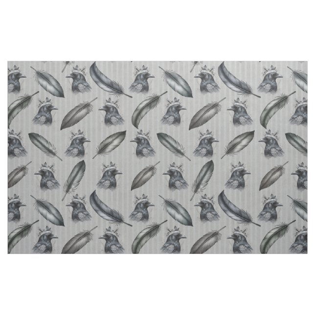Crows Crows raven patterns with feathers Fabric (Fat Quarter)