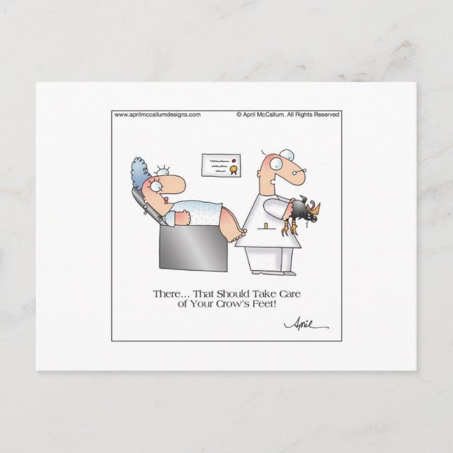CROW'S FEET Cartoon Postcard (Front)