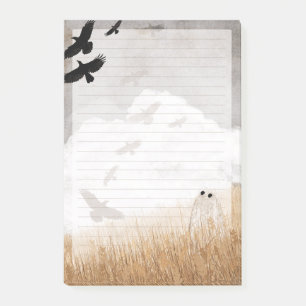 Crows - Ghost Lined Letter Page Post-it Notes