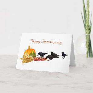 Crows' Harvest Happy Thanksgiving Card