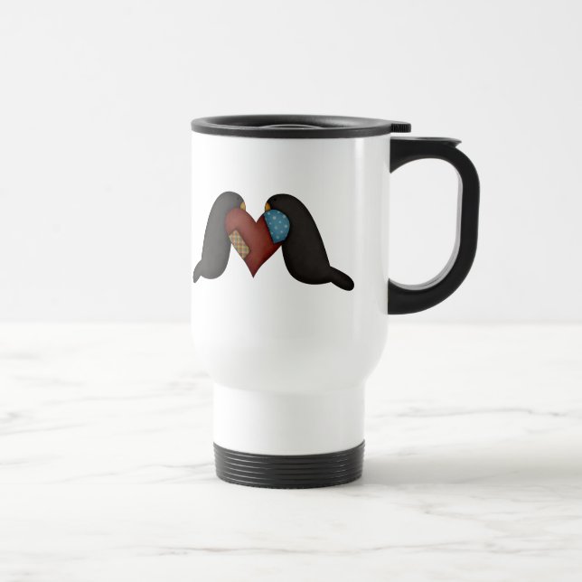 Crows In Love Travel Mug (Right)