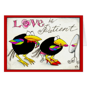 Crows in Love Valentines or Anniversary card