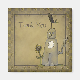 Crows Knows · Crow & Cat Thank You Magnet