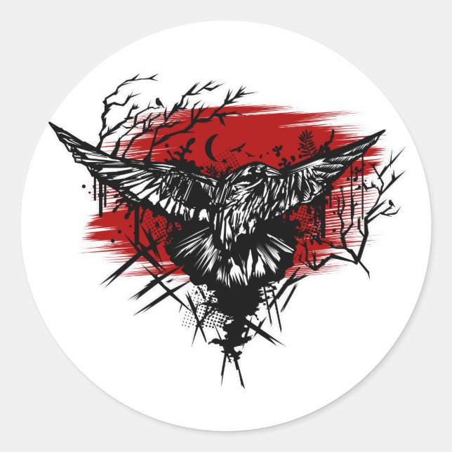 Crows Night  Classic Round Sticker (Front)