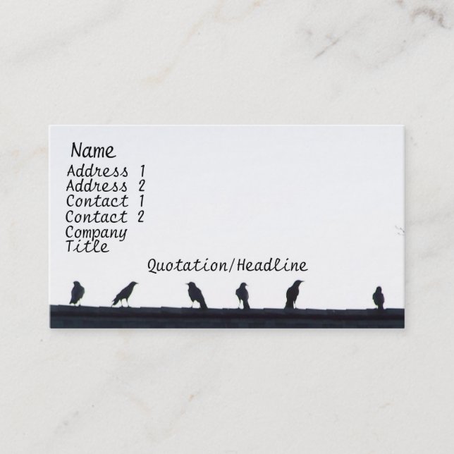 Crows on the roof business card (Front)