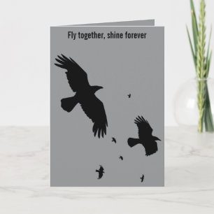Crows or Raven-Family On-The-Wing Minimalist Desig Card