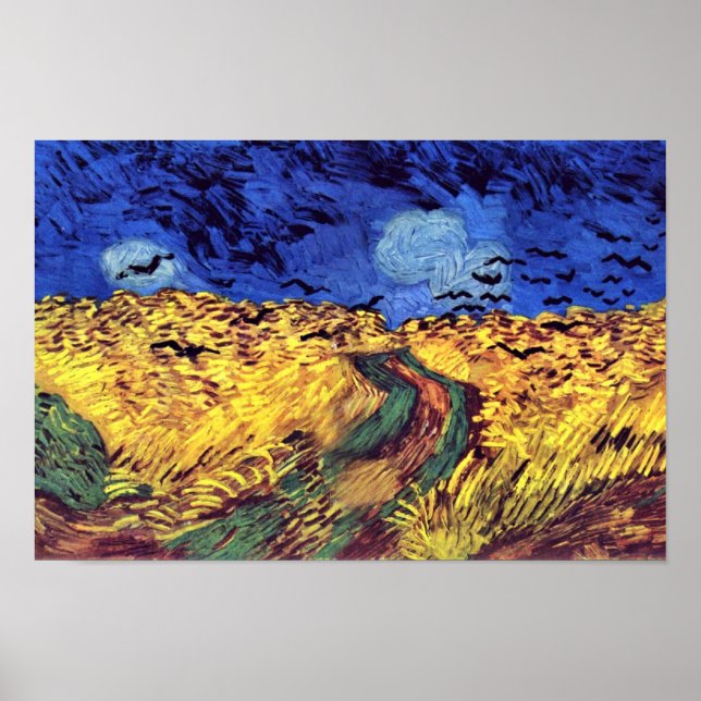 Crows Over Wheatfield By Vincent Van Gogh Poster (Front)