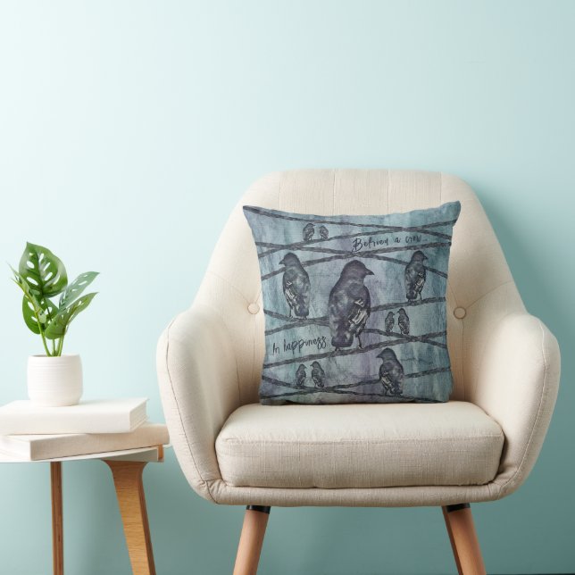 Crows Raben Vogel Crows on Aste Cushion (Chair)
