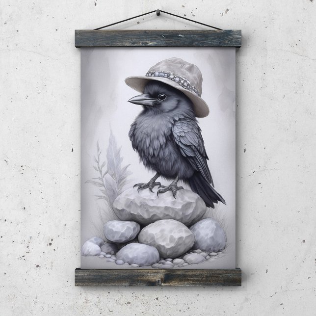 Crows Rock! Poster of crows with hat on stones (Creator Uploaded)