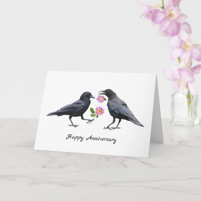 Crows Roses Anniversary Card (Orchid)