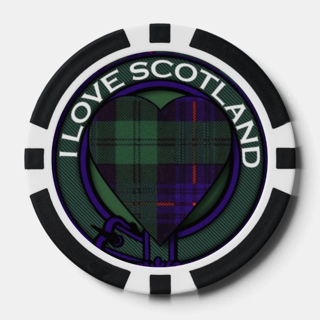 Crozier clan Plaid Scottish kilt tartan Poker Chips (Front)