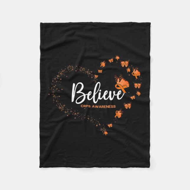 Crps Awareness Butterfly Believe  Fleece Blanket (Front)
