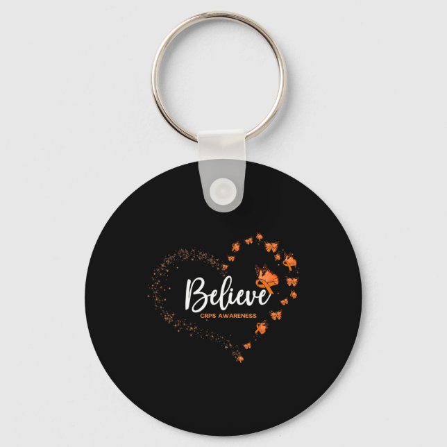 Crps Awareness Butterfly Believe  Key Ring (Front)